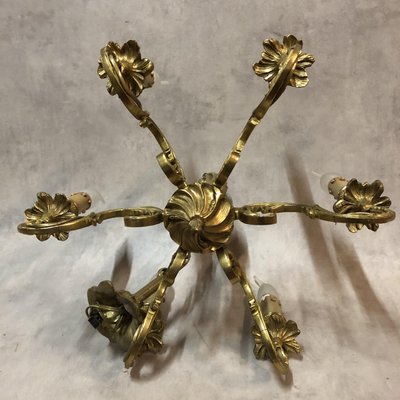 Louis XV Style Luster and Bronze Chandeliers, 1950s, Set of 3-SDV-674009