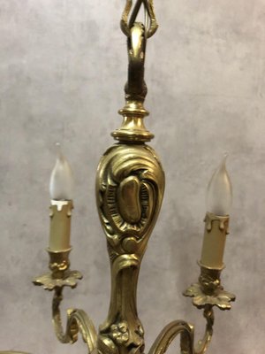 Louis XV Style Luster and Bronze Chandeliers, 1950s, Set of 3-SDV-674009