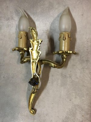 Louis XV Style Luster and Bronze Chandeliers, 1950s, Set of 3-SDV-674009