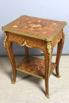 Louis XV Style Marquetry Side Table, 1950s-WSV-2038030