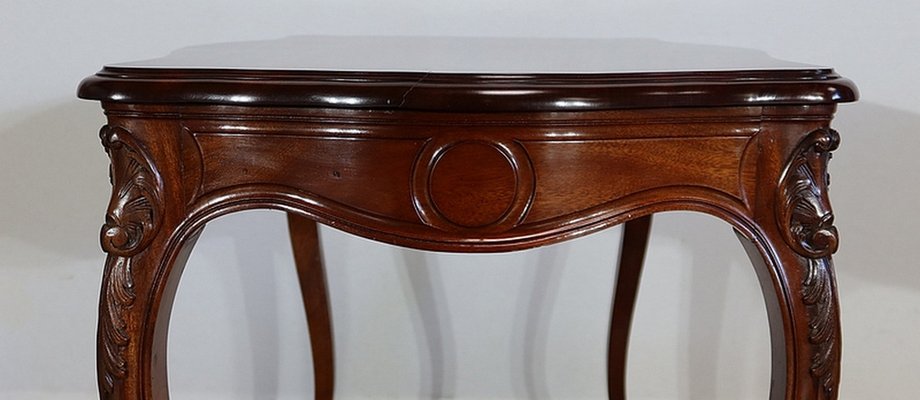 Louis XV Style Massive Mahogany Middle Table, 19th Century-RVK-1244969