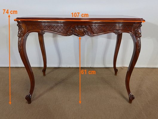 Louis XV Style Massive Mahogany Middle Table, 19th Century-RVK-1244969