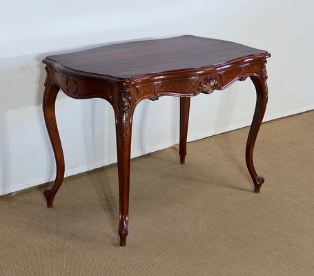 Louis XV Style Massive Mahogany Middle Table, 19th Century-RVK-1244969