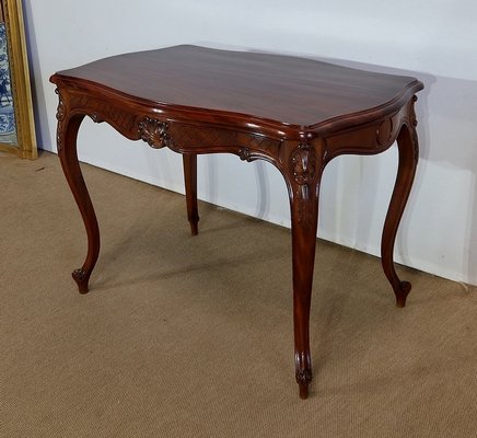 Louis XV Style Massive Mahogany Middle Table, 19th Century-RVK-1244969