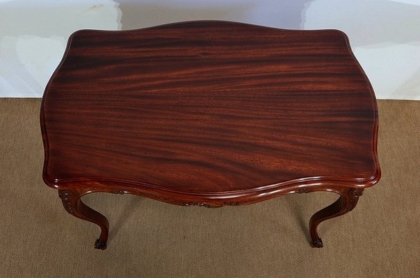 Louis XV Style Massive Mahogany Middle Table, 19th Century-RVK-1244969