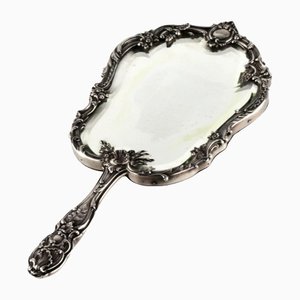 Louis XV Style Silver Hand Mirror-WMV-1129294