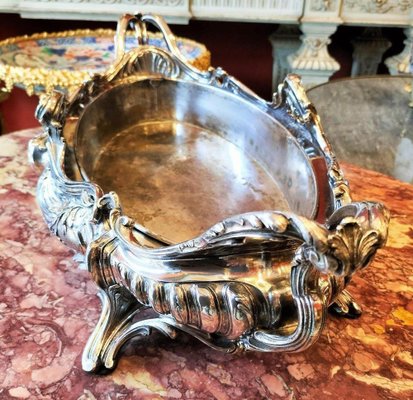 Louis XV Style Silver Plated Bronze Jardiniere, 1800s-WFS-1801565