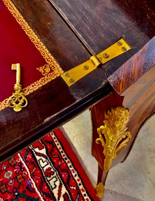 Louis XV Style Slope Desk in Precious Wood Marquetry, 1890s-EQU-1417790