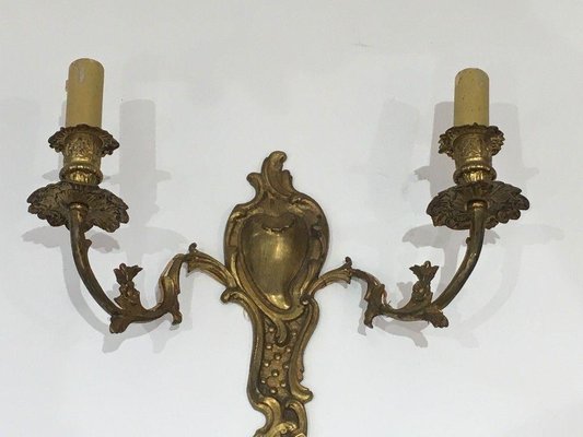 Louis XV Style Wall Lights in Bronze, Set of 2-BA-1365534