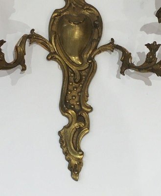 Louis XV Style Wall Lights in Bronze, Set of 2-BA-1365534