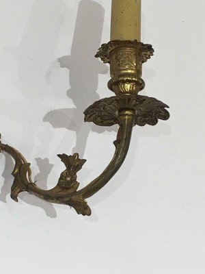 Louis XV Style Wall Lights in Bronze, Set of 2-BA-1365534