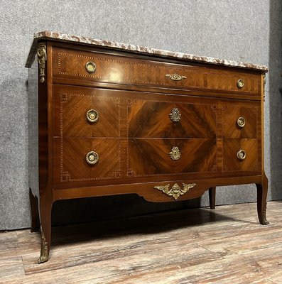 Louis XV Transition Chest of Drawers in Precious Wood Marquetry, 1920s-MWB-2035913