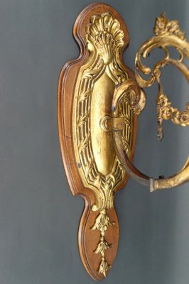 Louis XV Wall Sconces in Walnut Bases and Glass Tulips, 1890s, Set of 2-XNH-1807991