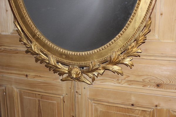 Louis XVI Carved Golden Wood Mirror-BCR-1240152