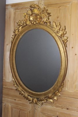 Louis XVI Carved Golden Wood Mirror-BCR-1240152