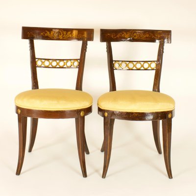 Louis XVI Early Classicist Klismos Chairs, Italy, Late 18th Century, Set of 2-KMT-1069281