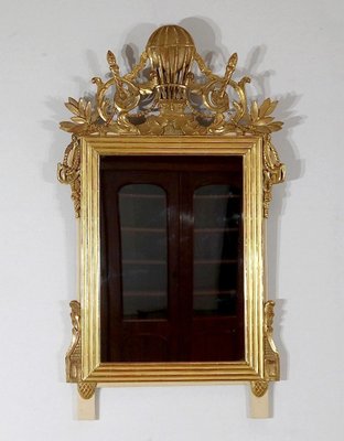 Louis XVI Gilt Mirror in Wood & Gold Leaf, Late 1800s-RVK-1314529