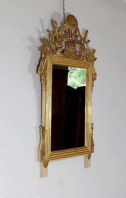 Louis XVI Gilt Mirror in Wood & Gold Leaf, Late 1800s-RVK-1314529