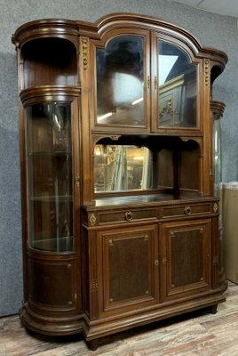 Louis XVI Half-Shaped Mahogany Library, 1850s-MWB-1121906