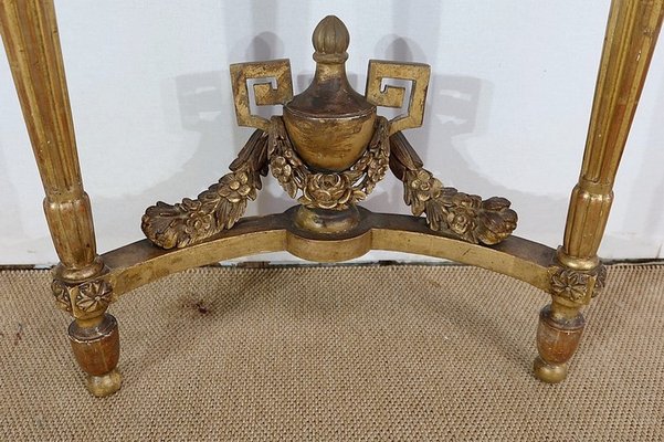 Louis XVI Mid 19th Century Marble and Gilded Wood Half-Moon Support Console-RVK-1316686