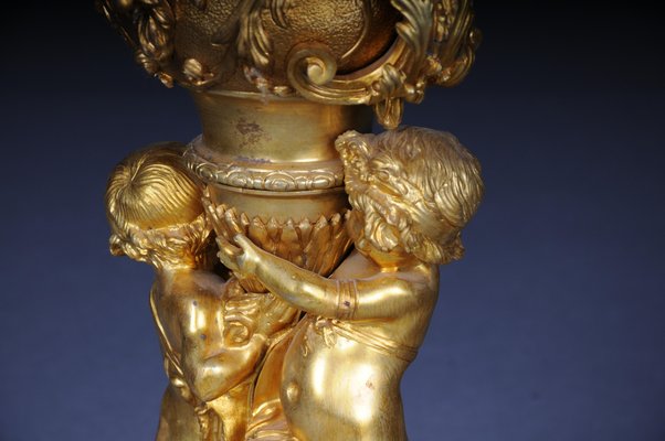 Louis XVI Monumental Royal Candlesticks in Gilded Bronze, Set of 2-FLW-1768174