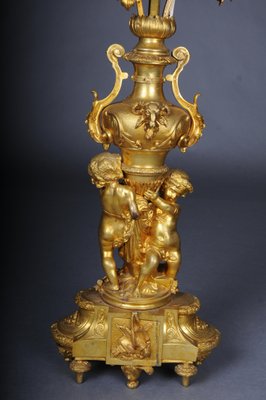 Louis XVI Monumental Royal Candlesticks in Gilded Bronze, Set of 2-FLW-1768174