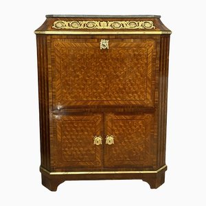 Louis XVI Pagoda Secretaire with Flap in Cubic Marquetry-MWB-999555