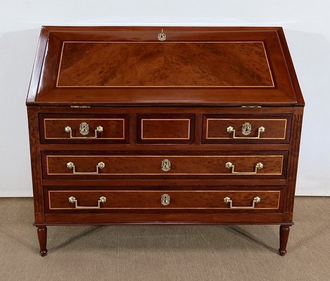 Louis XVI Scriban Secretary Desk in Mahogany and Precious Woods, 18th Century-RVK-1288857