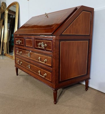 Louis XVI Scriban Secretary Desk in Mahogany and Precious Woods, 18th Century-RVK-1288857