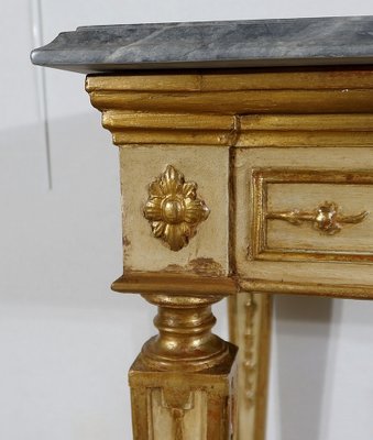 Louis XVI Style 19th-Century Marble and Golden Wood Console Table-RVK-1279195