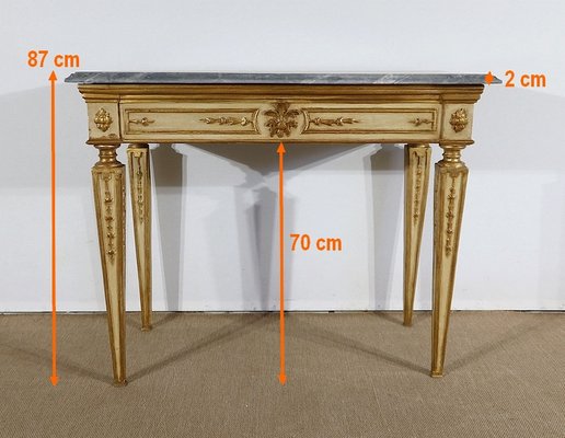 Louis XVI Style 19th-Century Marble and Golden Wood Console Table-RVK-1279195