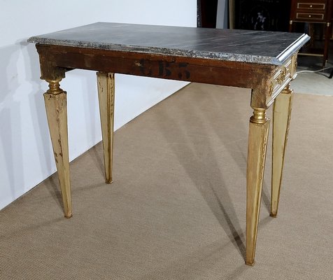 Louis XVI Style 19th-Century Marble and Golden Wood Console Table-RVK-1279195