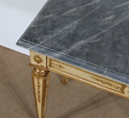 Louis XVI Style 19th-Century Marble and Golden Wood Console Table-RVK-1279195