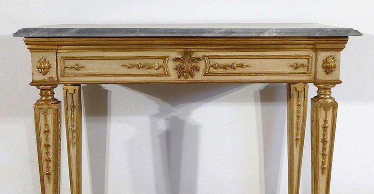 Louis XVI Style 19th-Century Marble and Golden Wood Console Table-RVK-1279195