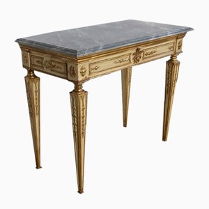 Louis XVI Style 19th-Century Marble and Golden Wood Console Table-RVK-1279195