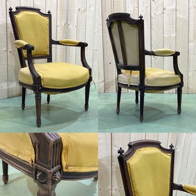 Louis XVI Style Armchair in Beech-QYF-928923