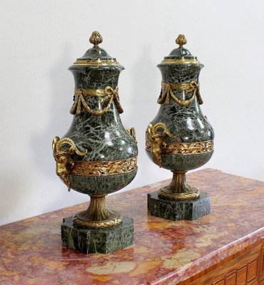 Louis XVI Style Baluster Vases, 19th-Century, Set of 2-RVK-1004446