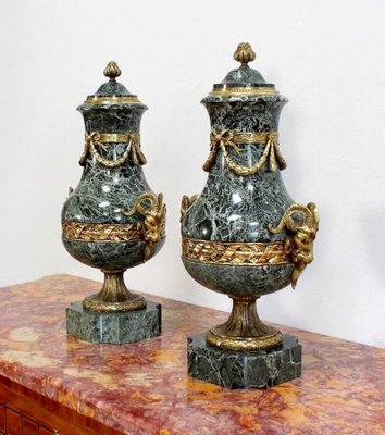 Louis XVI Style Baluster Vases, 19th-Century, Set of 2-RVK-1004446