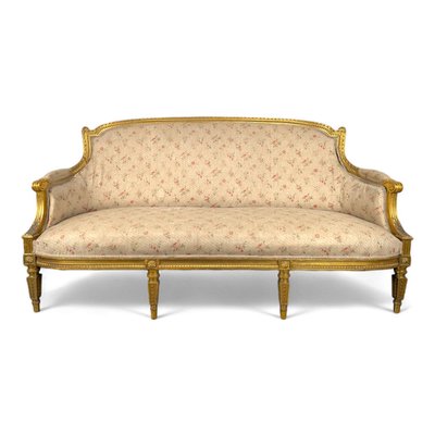 Louis XVI Style Bench in Gilded Wood-HLV-2024397