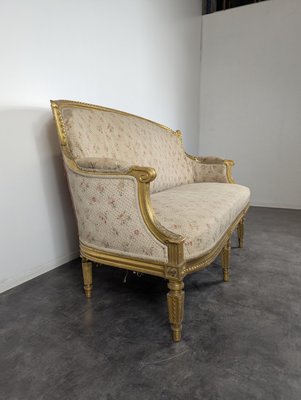 Louis XVI Style Bench in Gilded Wood-HLV-2024397