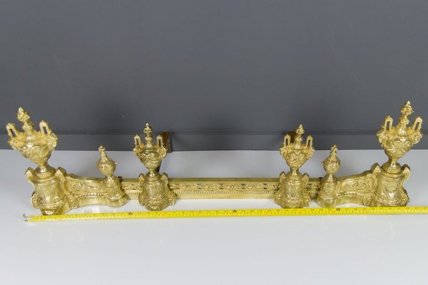 Louis XVI Style Bronze Fireplace Set from Charles Casier, Set of 5-KEG-799441