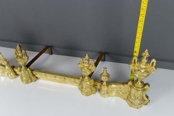 Louis XVI Style Bronze Fireplace Set from Charles Casier, Set of 5-KEG-799441