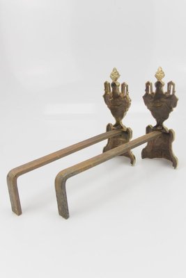 Louis XVI Style Bronze Fireplace Set from Charles Casier, Set of 5-KEG-799441