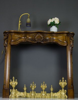 Louis XVI Style Bronze Fireplace Set from Charles Casier, Set of 5-KEG-799441