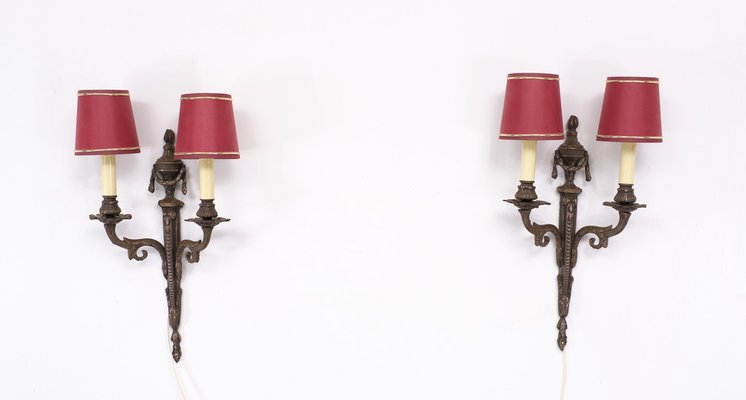 Louis XVI Style Bronze Sconces, 1978, Set of 2-GCG-1739639