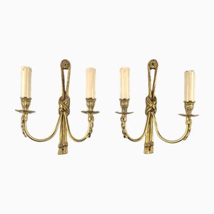 Louis XVI Style Bronze Wall Lights, Set of 2-HLV-2024380