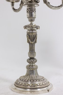 Louis XVI Style Candelabras in Silvered Bronze, 1880s, Set of 2-CEJ-1058195