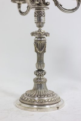 Louis XVI Style Candelabras in Silvered Bronze, 1880s, Set of 2-CEJ-1058195