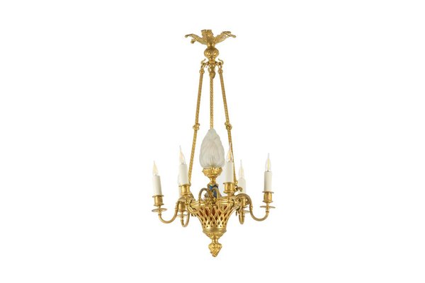 Louis XVI Style Chandelier in Gilded Bronze, 1900s-CEJ-1789502