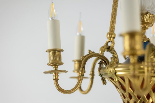 Louis XVI Style Chandelier in Gilded Bronze, 1900s-CEJ-1789502